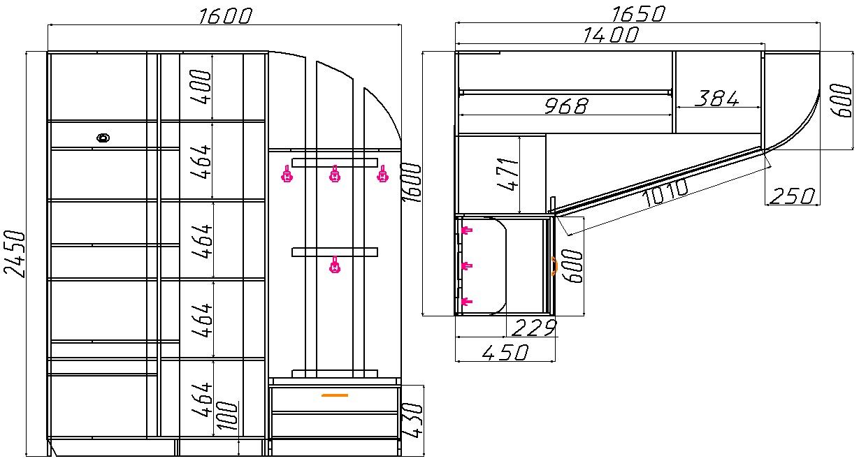 Шкаф-купе Комбо тип Комбинированный  количество дверей: Двухдверные  фасад 